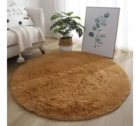 Tappeto Soffice Tappeto Peluche Rotondo con Pelo Seta Lana Solido Modello