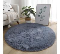 Tappeto Soffice Tappeto Peluche Rotondo con Pelo Seta Lana Solido Modello