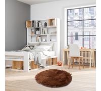 Tappeto Soffice Tappeto Peluche Rotondo con Pelo Seta Lana Solido Modello