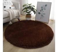 Tappeto Soffice Tappeto Peluche Rotondo con Pelo Seta Lana Solido Modello