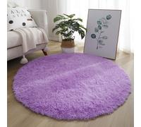 Tappeto Soffice Tappeto Peluche Rotondo con Pelo Seta Lana Solido Modello