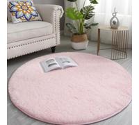 Tappeto Soffice Tappeto Peluche Rotondo con Pelo Seta Lana Solido Modello