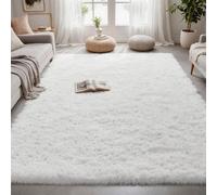 Tappeto Soggiorno 250 x 280 cm Morbido Moderno Scendiletto Camera da Letto Tappeti Dimensioni Diverse, con Fondo Antiscivolo per Interni, Cameretta Dei Bambini, Bianco