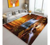 Tappeto Soggiorno Antiscivolo Lavabile Graffiti ad acquerello Falce della morte Stampato Design, Colore arancione Tappetini Rettangolari Soft Soffice per Camera da Letto 120 x 180 cm multiuso Tappeto