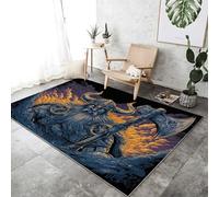 Tappeto Soggiorno Europa Settentrionale Stile 120 x 180 cm, Antiscivolo e Antimacchia Passatoia Mitologia Vichinghi Guerrieri Tappeto Stampato Lavabile Adatta per Camera da Letto e Cucina Color