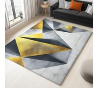 Tappeto Soggiorno Geometria Solida Grigia 60x120 cm Tappeti Antiscivolo Morbido, Tappeti Flanella Lavabile per Camera Letto, Sala Pranzo, Camera Bambini