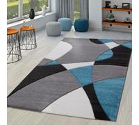 TT Home Tappeto Soggiorno Moderno Pelo Corto Effetto 3D Geometrico A Onde, Colore:Turchese 3, Dimensione:160x230 cm
