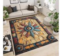 Tappeto Soggiorno Piume Gemme Pietre Arte Imitazione Cashmere 80x120 cm Antiscivolo Anti-Incrostazione Lavabile in Lavatrice Tappeto Ingresso Esterno Adatto per Corridoio Angolo Colazione