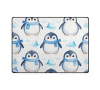 Tappeto spesso antiscivolo con pinguini con sciarpe, per bagno, camera da letto, lavanderia e casa