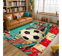 Tappeto sportivo e moderno con forme astratte, skyline della città, nessuno turchese, antiscivolo, per pavimento di casa, rettangolare, tappeto per soggiorno, camera da letto, sala da pranzo