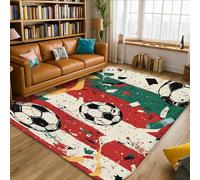 Tappeto sportivo moderno con stelle e nastri, nessuno rosso, in spugna a pelo basso, rettangolare, per interni, non perde pelo, per soggiorno, camera da letto, sotto il letto, decorazione per