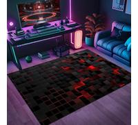 Tappeto Stampato a Nido D'ape Cyberpunk,Tappetino da Gioco Grande con Decorazioni da Gamer,Stanza da Gioco per Adolescenti,Cameretta per Bambini Antiscivolo Carpet (Red,120 * 160cm)
