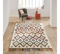 Tappeto stile berbero in 100% lana, Ourika Multicolore 80x200 cm Etnico
