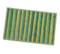 emmevi Tappeto Bamboo Legno Stuoia Antiscivolo Passatoia Pedana Bambù Cucina Bagno Degradè 50x135 Verde