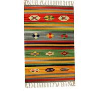 Tappeto Stuoia Passatoia 100% Cotone Kilim Indiano Etnico 6 Disegni 10 Misure ch