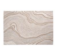 Tappeto taftata e cesellata con motivi ondulati beige e marrone 140x200 cm