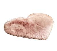 Tappeto tappeto morbido 30 x 40 cm a forma di cuore in peluche antiscivolo tappeto porta tappetino Home comodino Decor - rosa