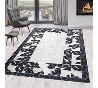 Tappeto tessitura piatta design patchwork facile da pulire lavabile resistente nero 140x200 cm soggiorno camera da letto riscaldamento a pavimento testato privo di sostanze nocive OEKO-TEX