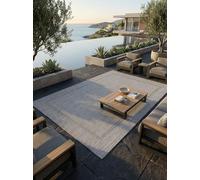 Tappeto Tessitura piatta Outdoor Tinta unita Elegante Resistente alle intemperie Resistente ai raggi UV Lavabile Resistente Durevole Argento 120x170 cm Terrazza Cucina Adatto per robot aspirapolvere