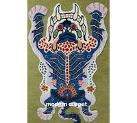 Tappeto tigre tibetano mostro demone tappeto trapuntato moderno eclettico dec...