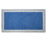 Tappeto Tinta Unita Minimal Roma Colori Neutri Moderno Arredo Salotto Camera Passatoia Cucina Con Antiscivolo Made in Italy (Blu Mare, 65x115 cm)
