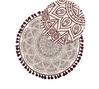 Tappeto tondo in cotone rosso/crema ø 120 cm Ayakli
