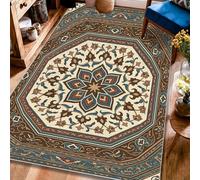 Tappeto tradizionale classico floreale a vortice nessuno marrone a pelo basso resistente allo sbiadimento tappeto estetico per la casa per soggiorno, camera da letto, corridoio, ufficio, decorazione