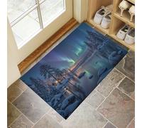 Tappeto - Tranquillità Misteriosa Zerbino Morbido Per Ingresso E Interno, TPR Fondo Antiscivolo, Facile Da Pulire - Rettangolare - Le Magnifiche Aurore Boreali Tappeto