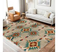 Tappeto tribale azteco sud-occidentale bohémien, tappetino antiscivolo per camera da letto e soggiorno, lavabile, 80 x 120 cm, ideale per sala da pranzo e studio, elegante decorazione per la casa