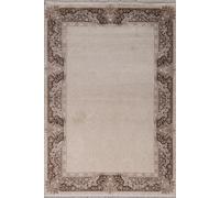 Tappeto Turco Tradizionale Di Lusso Beige In Seta Con Motivo Floreale 5x8 Ft