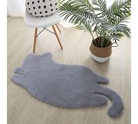 Tappeto ultra morbido in finta pelliccia di coniglio rosa, per soggiorno e camera da letto, comodo tappeto in velluto shaggy con motivo gatto, 47 x 93 cm, perfetto per divano e spazi ammessi agli