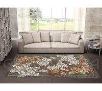 Tappeto Velour by Suardi Antiscivolo Dis. BLOOM col. FANGO Made in Italy