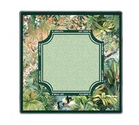 Tappeto Verde Per Mahjong Vintage Antiscivolo Piante Tropicali 80 X 80 Cm