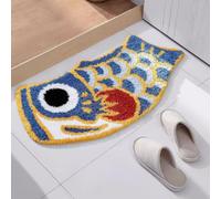 Tappeto “Vibrant Fish”, tappetino antiscivolo lavabile, con il simbolo della carpa portafortuna e un design unico dalle forme irregolari, ideale per il soggiorno(Pattern C,50 x 80 cm)