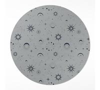 Tappeto Vinile ⌀50 cm per la Cucina il Soggiorno Facile da Pulire Disegno Moderni Camera da Letto PVC Rotonda Resistente ai Graffi Decorazione di Interni - Stelle delle lune spaziali