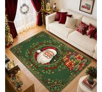 Tappeto vintage a tema natalizio con Babbo Natale, 15,2 x 17,8 cm