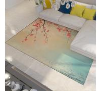 Tappeto vintage cinese Rami di prugna rossa tappeti morbidi a pelo basso lavabile per camera da letto, soggiorno, appartamento sotto il tavolo Decorazione del pavimento 180x230cm