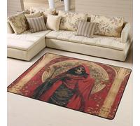 Tappeto vintage con teschio con scettro rosa, decorazione per soggiorno, morbido, lavabile, per camera da letto, soggiorno, antiscivolo, per camera da letto, soggiorno, 160 x 122 cm