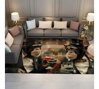 Tappeto vintage per l'arte antropomorfa Area tappeto Gorilla in the Bar Pattern Tappeti Sottile a pelo basso per soggiorno Camera da letto Appartamento lavabile 200x300cm