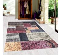 Tappeto Vintage per Soggiorno a pelo corto Lavabile Design Patchwork per Sala da Pranzo, Camera da Letto, Corridoio e Cucina Morbido & Peluche Misurare: 140 x 200 cm Colore: Multicolore-1