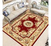 Tappeto vintage per soggiorno, antiscivolo, super morbido, a pelo basso, lavabile in lavatrice, per cucina, decorazione per la casa e l'ufficio, tappeto tradizionale con fiori nazionali, marrone
