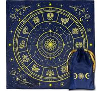 Tappeto Voyance & Pochon - Tappeto Oracle per carte e tarocchi divinatorio - Tovaglia d'altare 60 cm in velluto per praticare la cartomanzia e il pendolo divinatorio