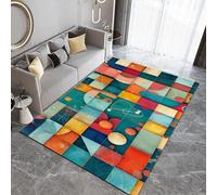 Tappeto Zerbini Lavabile Arte Astratta 50x80 cm Tappeti per ingresso interno Antiscivolo, Geometrich Camera da Letto Pelo Corto,Tappeti Grande Sala da Pranzo,Ufficio,Corridoio Q-0