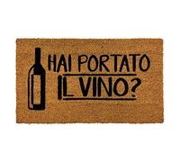 Tappeto Zerbino Cocco Antiscivolo Ingresso Casa Vari Disegni Design Moderno 70x40 Vino