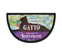 Tappeto Zerbino Gomma Ingresso Resistente Antiscivolo Gatto Colorato Semicerchio