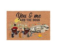Tappeto zerbino personalizzato - You And Me And The Dogs - cocco naturale ideale per ingressi (Cocco Naturale, 90x60 cm)