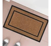 Tappeto Zerbino Rettangolare In Fibra Di Cocco e Gomma 45 x 75cm Beige e Marrone