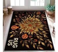 Tappeto zona melograno, autunno foglie rustiche bacche autunno oro a pelo basso zerbino rettangolare stampa accenti tappeto bagno porta ingresso comodino decorazione 7,6 x 1,5 m