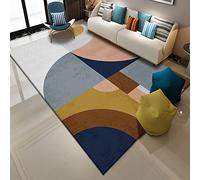 Tappetti salotti moderni Geometria blu marrone grigio design moderno tappeto bimba complementi arredo 80x120cm