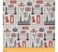 tappezzeria a tema Londra Retro per cabina telefonica di The Yard tessuto decorativo per tappezzeria e progetti fai da te per la casa famosa scena cittadina per esterni 3 metri (L276 x 150 cm)